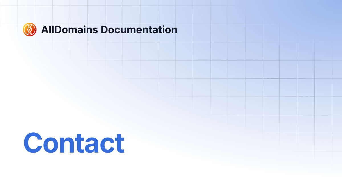Contact | AllDomains Documentation